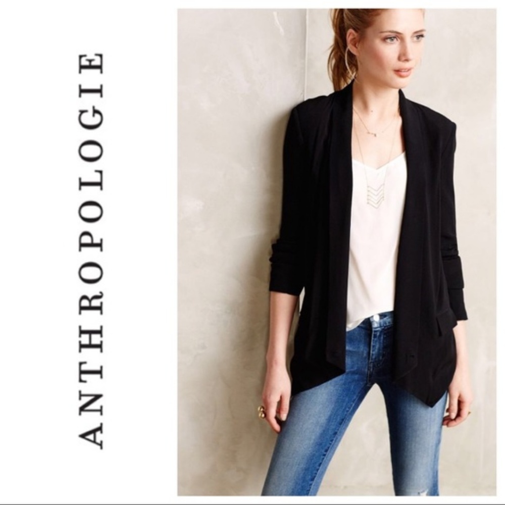 ANTHRO CARTONNIER Canance Draped Blazer Black XS